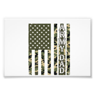 Army Dad Camo Amerikanische Flagge Vintage-Shirt D Fotodruck