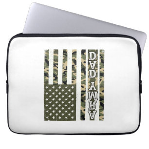 Army Dad Camo Amerikanische Flagge Vintage-Shirt D Laptopschutzhülle