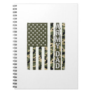 Army Dad Camo Amerikanische Flagge Vintage-Shirt D Notizblock