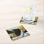 Army Dog Rechteckiger Pappuntersetzer (Vor Ort)