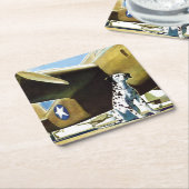 Army Dog Rechteckiger Pappuntersetzer (angewinkelt)