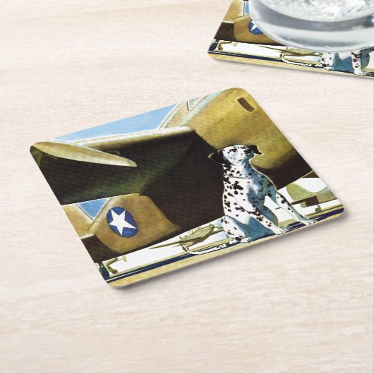 Army Dog Rechteckiger Pappuntersetzer (angewinkelt)