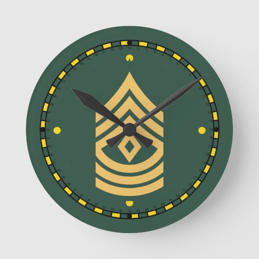 Army First Sergeant Clock Runde Wanduhr (Vorderseite)