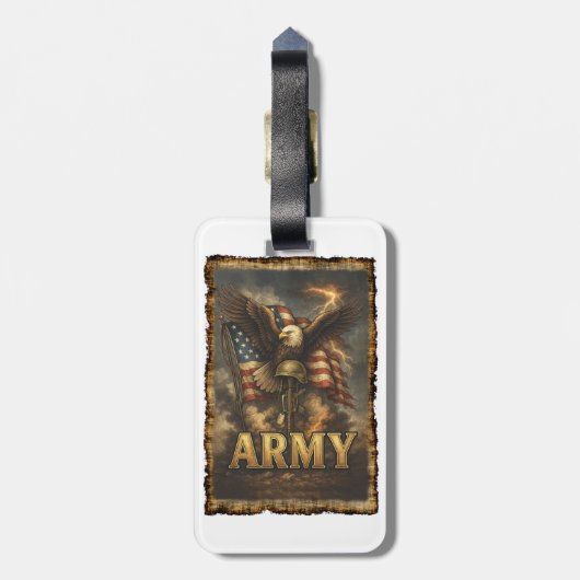 Army Flag Shield Gepäckanhänger (Rückseite vertikal)