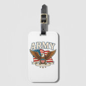 Army Flag Shield Luggage Tag Gepäckanhänger (Vorderseite Vertikal)