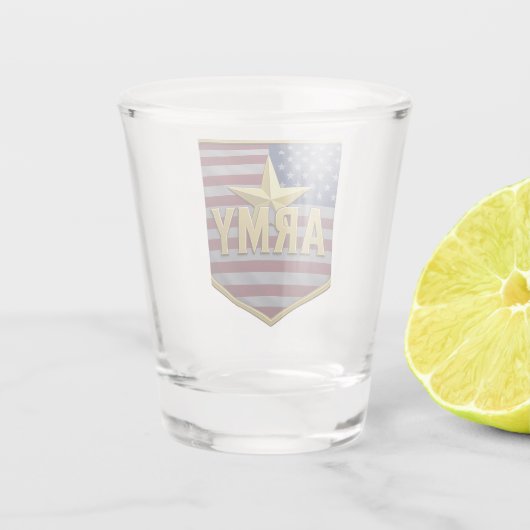 Army Flag Shield Schnapsglas (Rückseite)