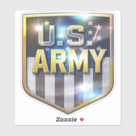 Army Flag Shield Sticker (Blatt)