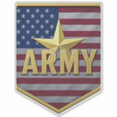 Army Flag Shield Sticker (Vorderseite)
