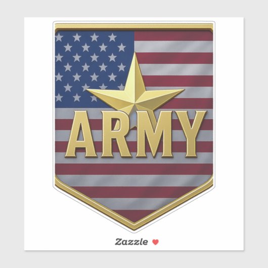 Army Flag Shield Sticker (Blatt)
