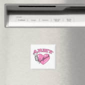 Army Girlfriend Pink Heart N Dog Tag Magnet (In Situ (Geschirrspüler))