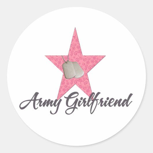 Army Girlfriend Runder Aufkleber (Vorderseite)
