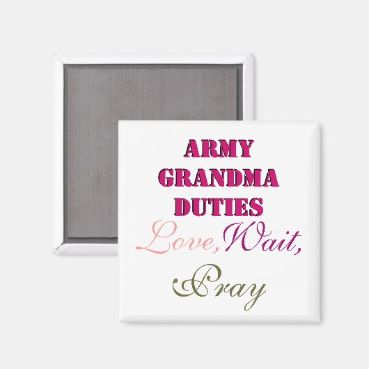 ARMY GRANDMA DUTIES MAGNET (Vorderseite/Rückseite)