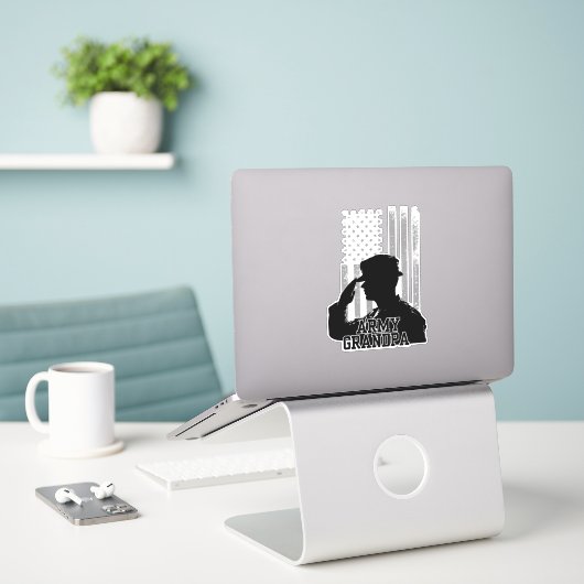 Army Grandpa Aufkleber (Laptop auf Schreibtisch)