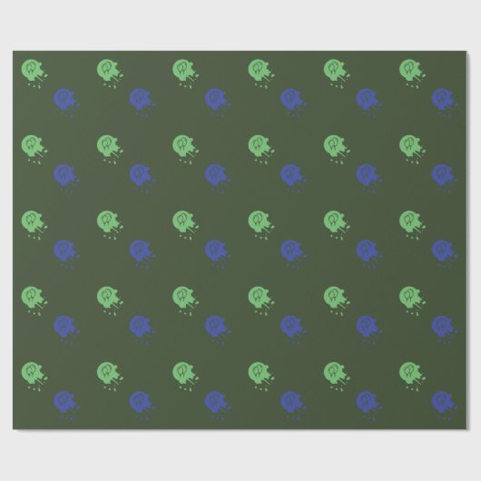 Army Green & Blue Paintball Party Geschenkpapier (Flach)