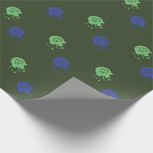 Army Green & Blue Paintball Party Geschenkpapier (Ecke)