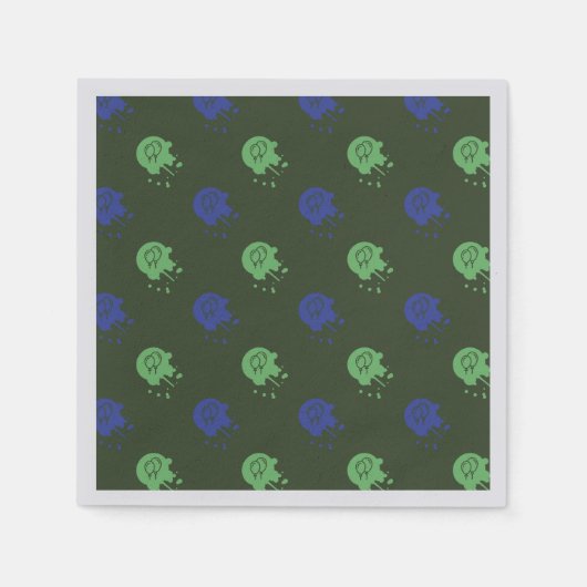 Army Green & Blue Paintball Party Serviette (Vorderseite)