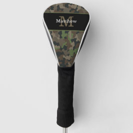 Army Green Camo Military Hunter Initial Monogram Golf Headcover