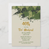 Army Green Camouflage 40. Geburtstagseinladungen (Vorderseite)