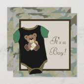 Army Green Camouflage Baby Boy Shower Einladungen (Vorne/Hinten)