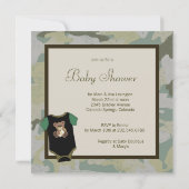 Army Green Camouflage Baby Boy Shower Einladungen (Rückseite)
