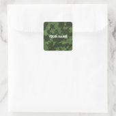 Army Green Camouflage Camouflage Pattern Quadratischer Aufkleber (Tasche)