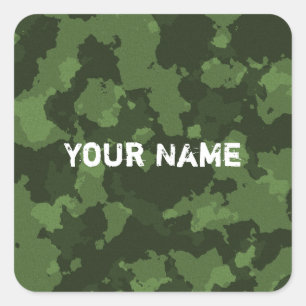 Army Green Camouflage Camouflage Pattern Quadratischer Aufkleber