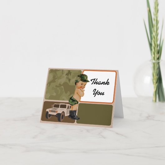 Army Green Camouflage Dankeschön Karte (Vorderseite)