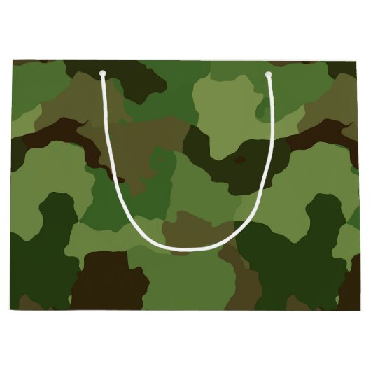 Army Green Camouflage Große Geschenktüte (Vorderseite)