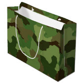Army Green Camouflage Große Geschenktüte (Vorderseite Schrägansicht)