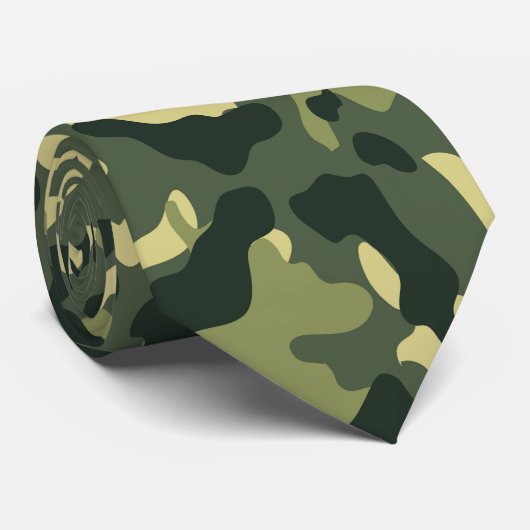 Army Green Camouflage Pattern Neck Tie Krawatte (Gerollt)