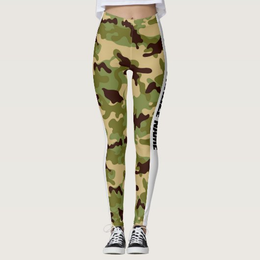 Army Green Camouflage PERSONALIZE Leggings (Vorderseite)