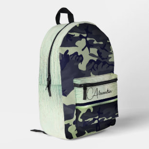 Army Green Camouflage Shimmery Chic Personalisiert Bedruckter Rucksack
