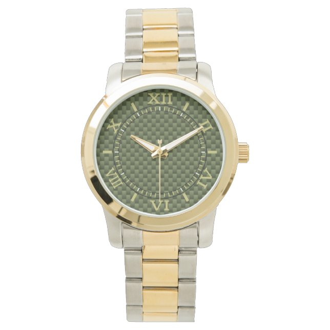 Army Green Carbon Fibre Dial Armbanduhr (Vorderseite)