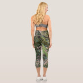 Army Green Circuit Board Camouflage High Waisted C Capri Leggings (Rückseite)