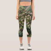 Army Green Circuit Board Camouflage High Waisted C Capri Leggings (Vorderseite)