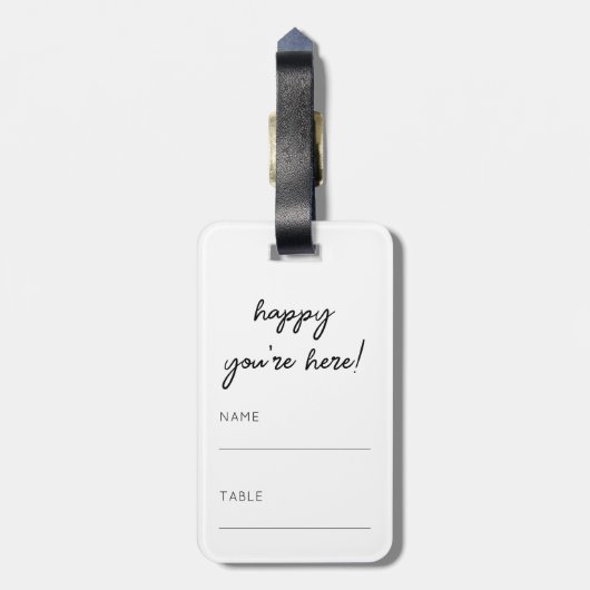 Army Green Couple Names Wedding Seat Tischnummer Gepäckanhänger (Rückseite vertikal)