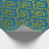 Army Green Damasks über Torques Geschenkpapier (Ecke)