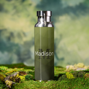 Army green dunkelgeometrisch Mesh Pattern Monogram Trinkflasche