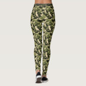 Army Green Feline Camouflage (Muster 1) Leggings (Rückseite)