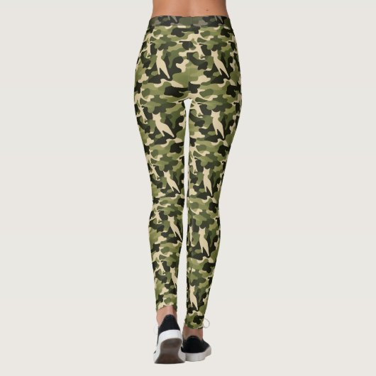 Army Green Feline Camouflage (Muster 1) Leggings (Rückseite)
