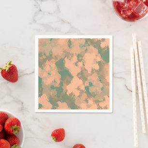 Army Green Floral Watercolor Abstrakt Napkins Serviette