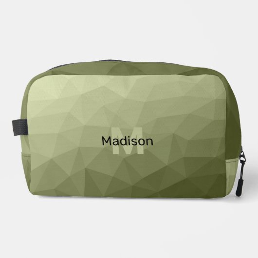 Army Green geometric mesh muster Monogram Waschbeutel (Vorderseite)