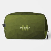 Army Green geometric mesh muster Monogram Waschbeutel (Vorderseite)