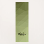 Army Green geometric mesh ombre Muster Monogram Yogamatte (Vorderseite)