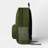 Army green Gradient Geometric Mesh Pattern Bedruckter Rucksack (Rechts)
