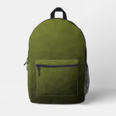 Army green Gradient Geometric Mesh Pattern Bedruckter Rucksack (Vorderseite)