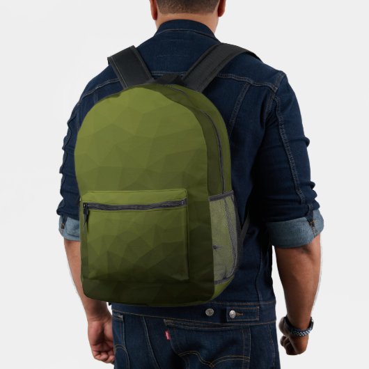 Army green Gradient Geometric Mesh Pattern Bedruckter Rucksack (Insitu (Modell))
