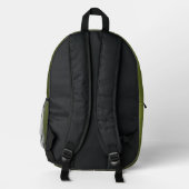 Army green Gradient Geometric Mesh Pattern Bedruckter Rucksack (Rückseite)