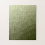 Army green gradient geometric mesh pattern puzzle<br><div class="desc">Army green gradient geometric mesh pattern Triangle Jigsaw Puzzle. 
Triangle geometric mesh with light dark modern ombre gradient.</div>