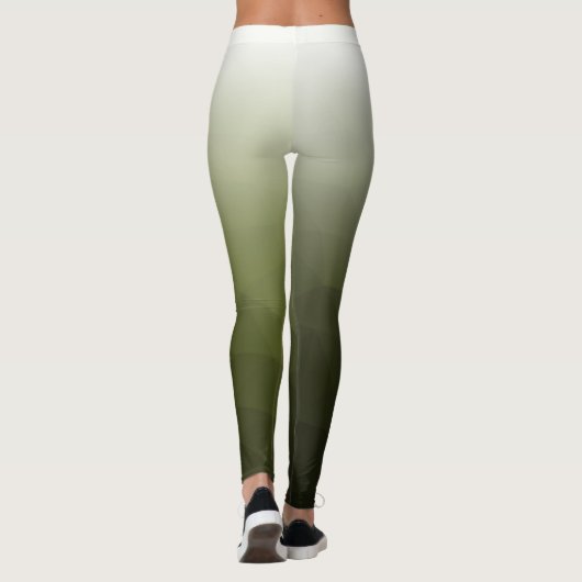 Army green Gradient Geometry Mesh Muster Name Leggings (Rückseite)